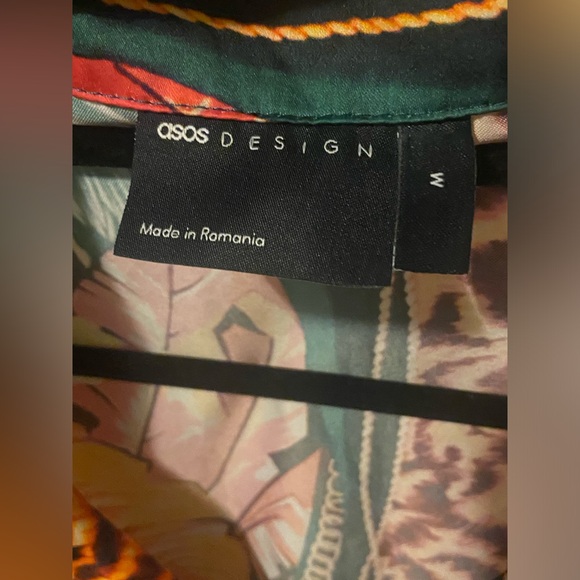 ASOS Men Medium Orange Colorful Shirt - Picture 3 of 5